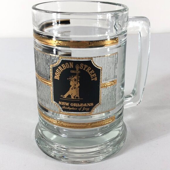 Culver 22k Gold Vintage Bourbon Street New Orleans Beer Mug - Picture 1 of 7